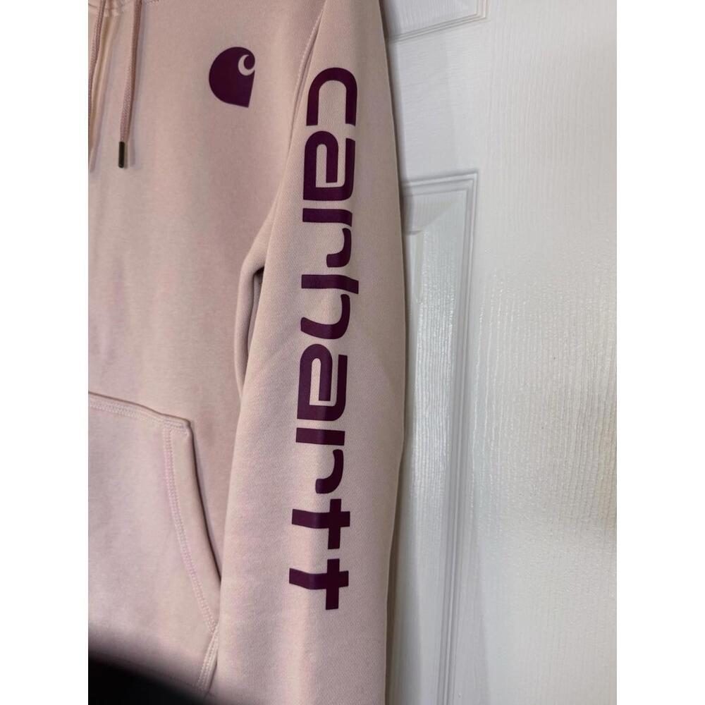 Carhartt Women’s Hoodie Pink Large 12/14 Hooded Relaxed Great Condition - Picture 3 of 5
